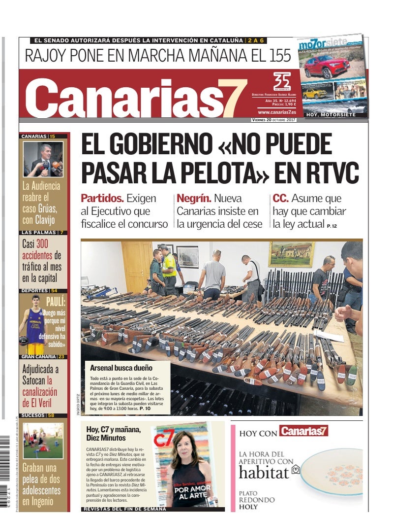 Portada Canarias7 20-10-2017