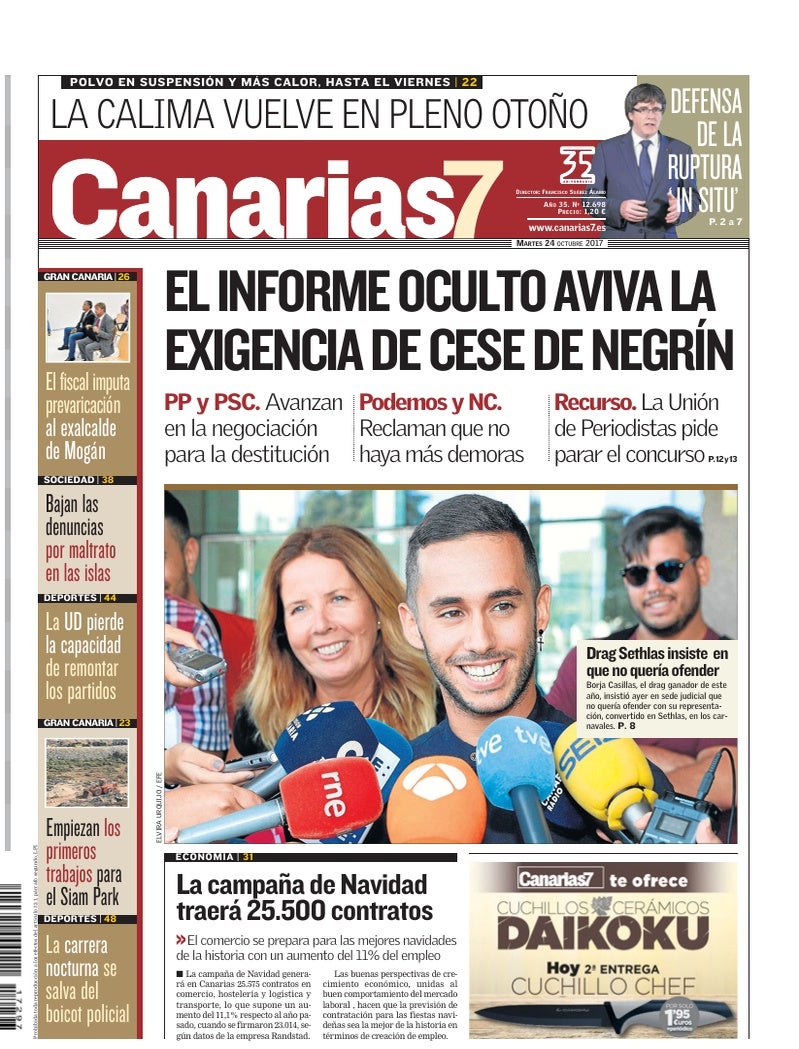 Portada Canarias7 24-10-2017