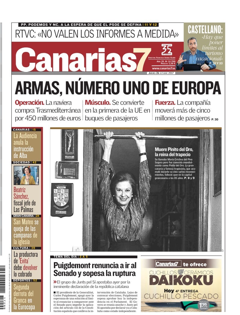 Portada Canarias7 26-10-2017