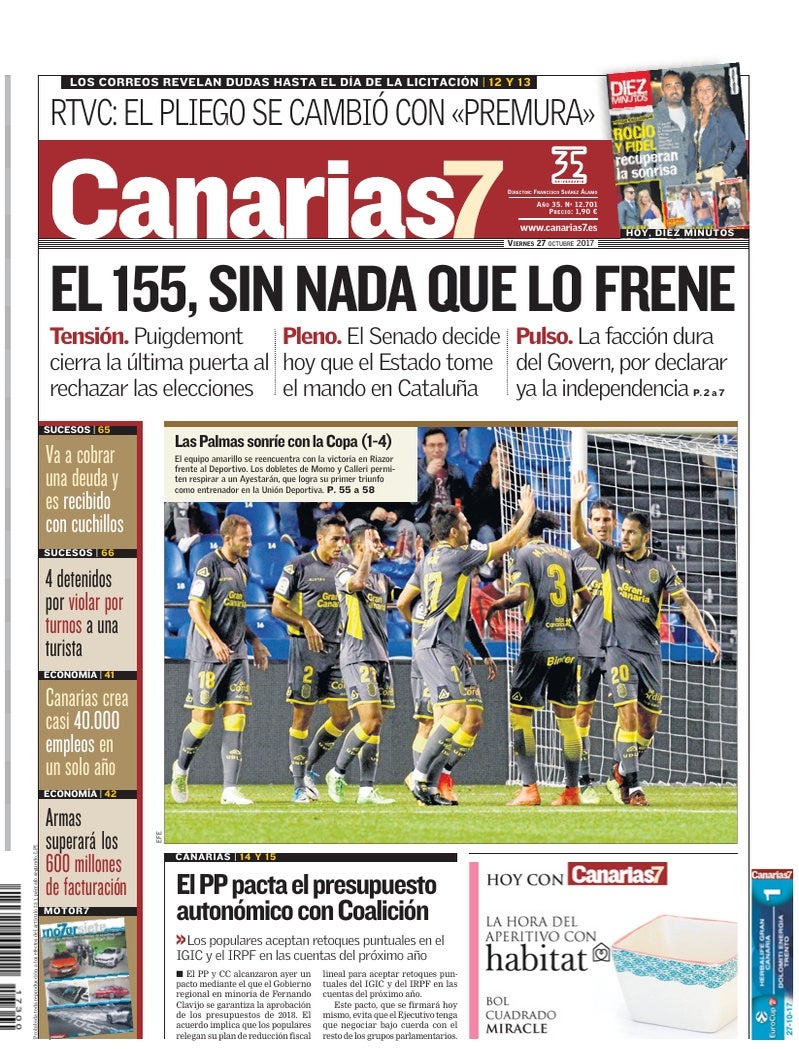 Portada Canarias7 27-10-2017