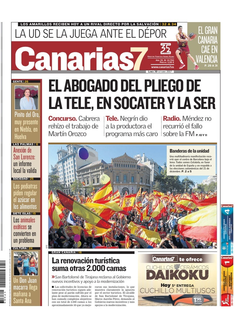 Portada Canarias7 30-10-2017