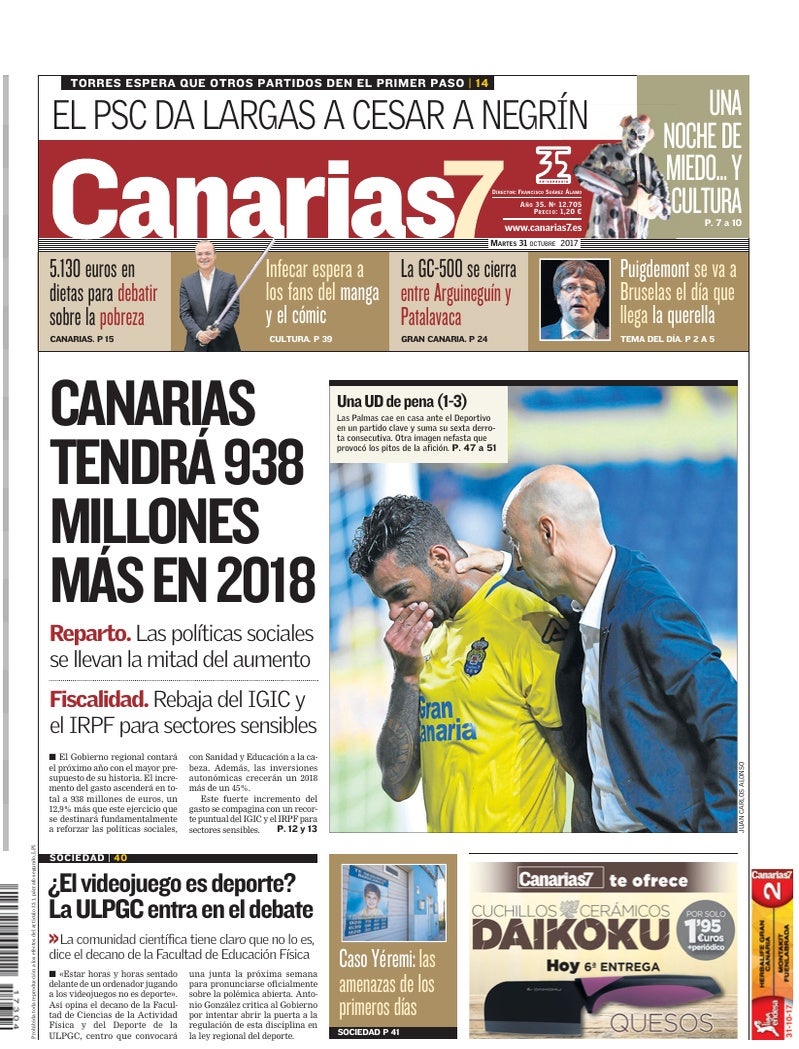 Portada Canarias7 31-10-2017