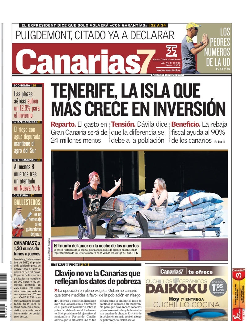 Portada Canarias7 01-11-2017