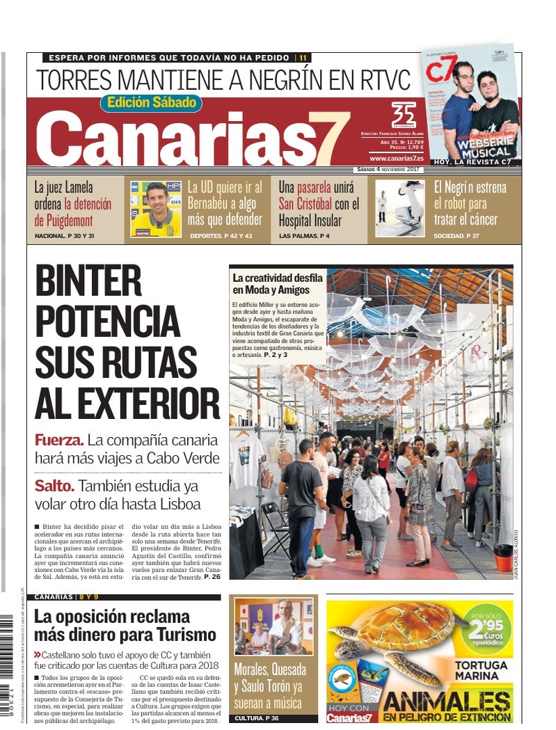 Portada Canarias7 04-11-2017