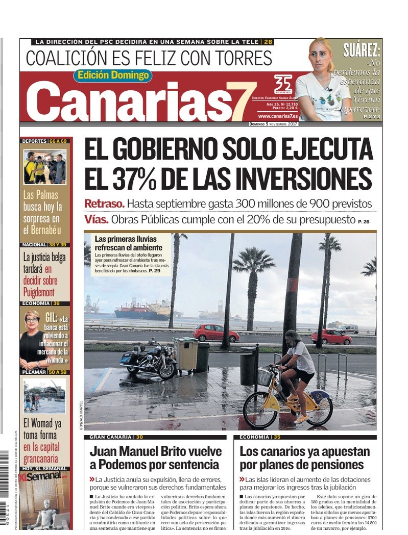 Portada Canarias7 05-11-2017