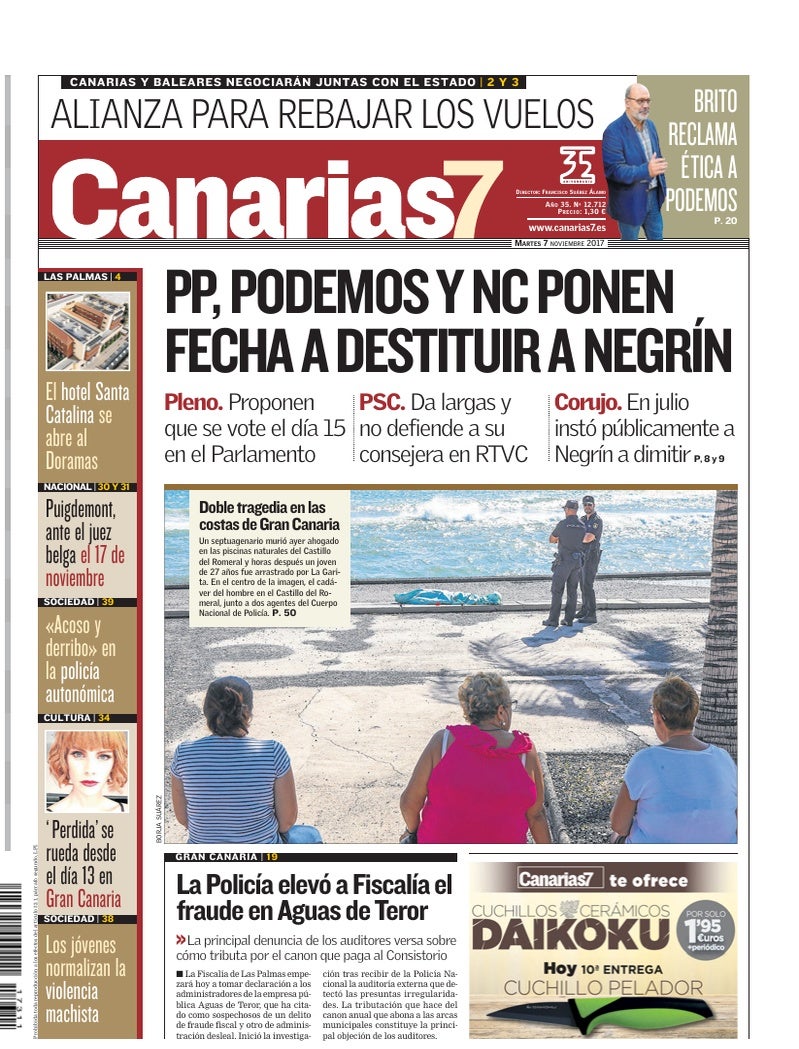Portada Canarias7 07-11-2017