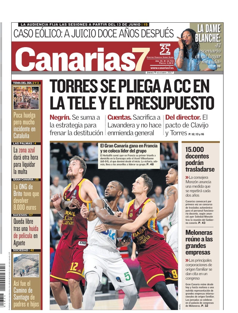 Portada Canarias7 09-11-2017