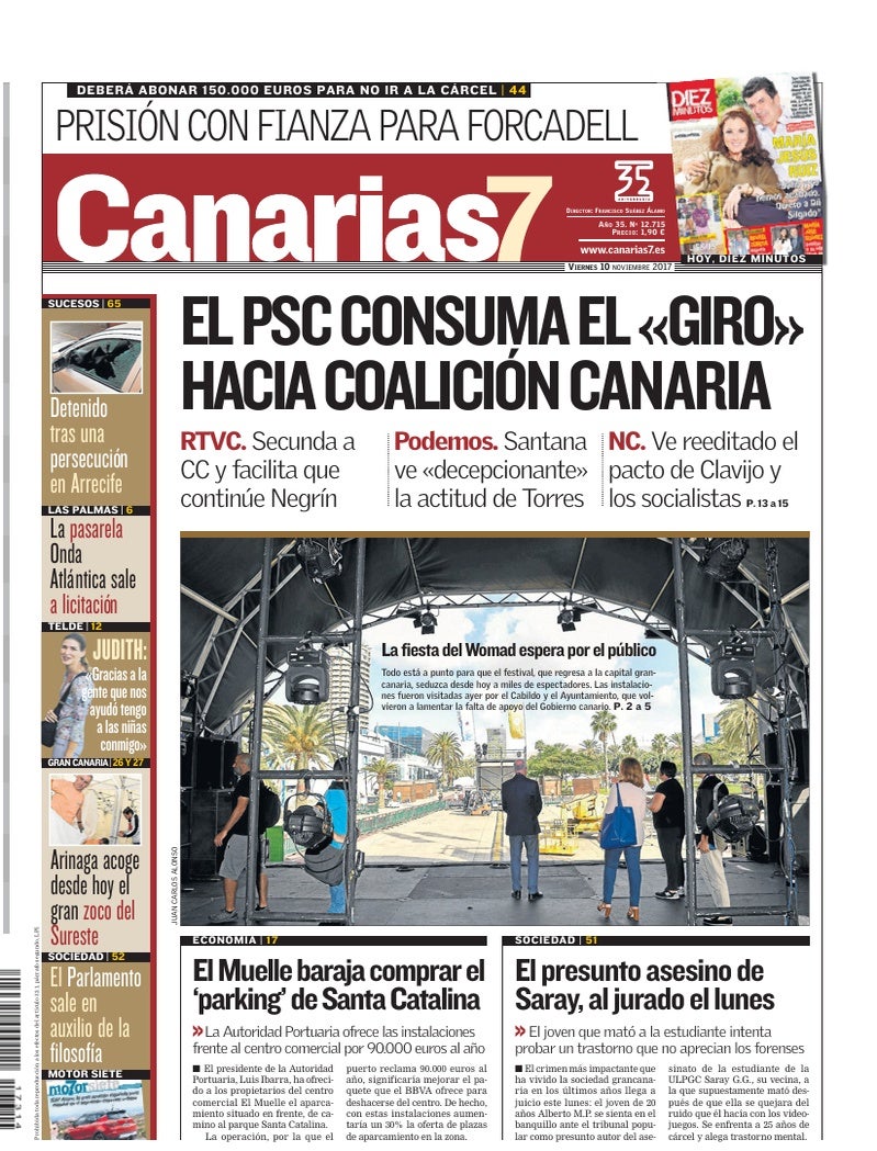 Portada Canarias7 10-11-2017