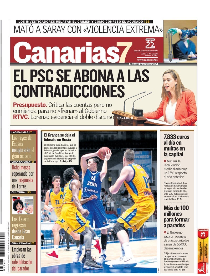 Portada Canarias7 15-11-2017