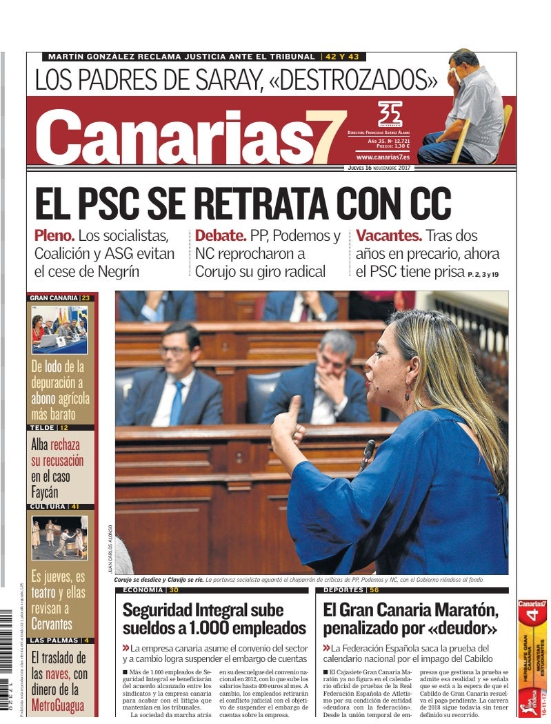 Portada Canarias7 16-11-2017