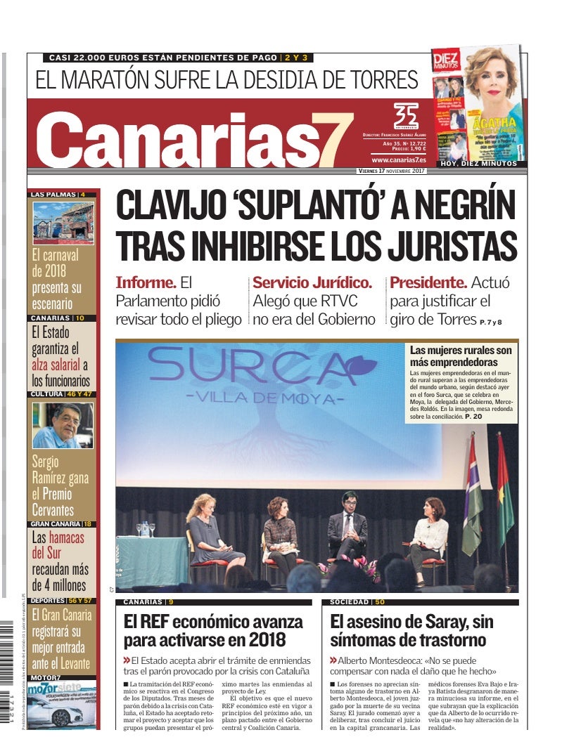 Portada Canarias7 17-11-2017