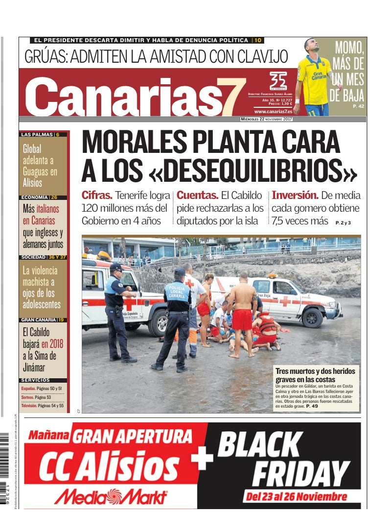 Portada Canarias7 22-11-2017