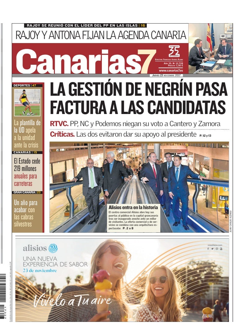 Portada Canarias7 23-11-2017