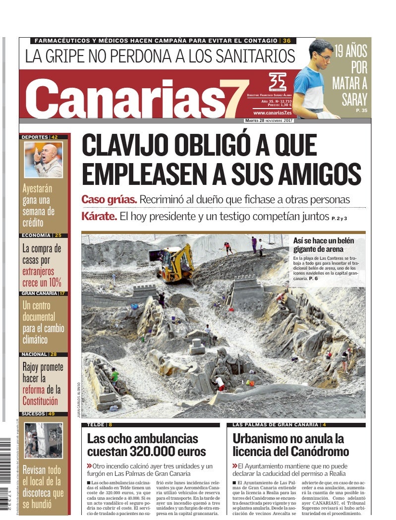 Portada Canarias7 28-11-2017