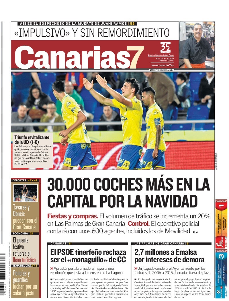 Portada Canarias7 04-12-2017