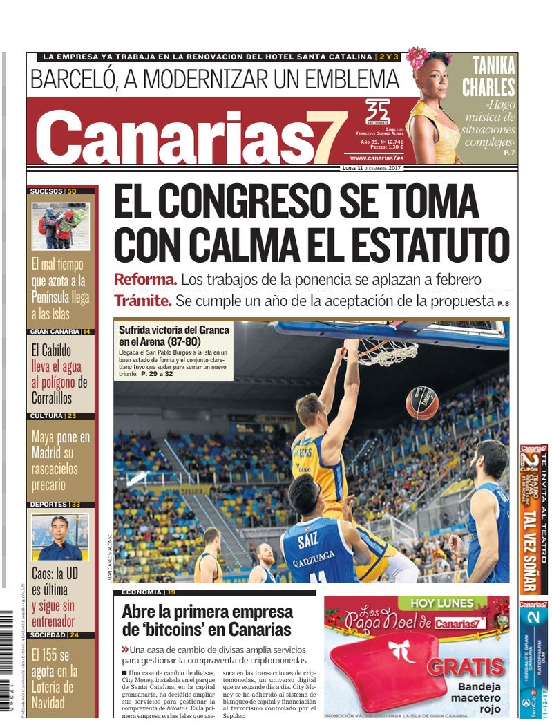 Portada Canarias7 11-12-2017