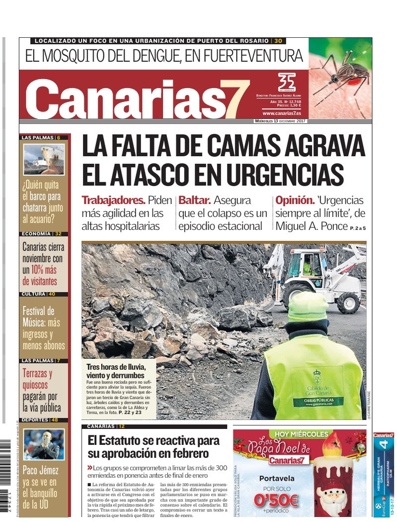 Portada Canarias7 13-12-2017