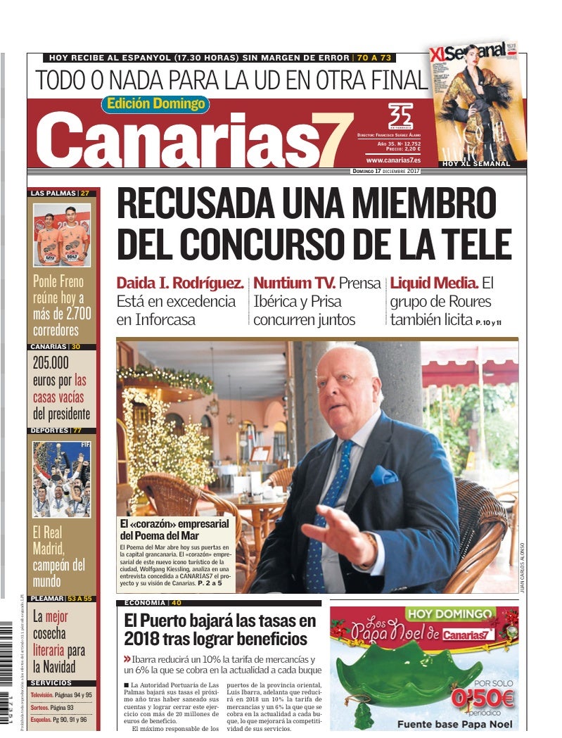 Portada Canarias7 17-12-2017