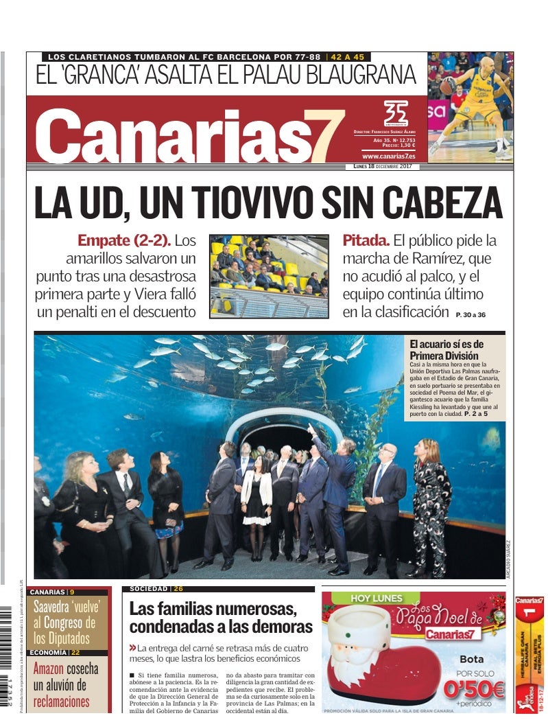 Portada Canarias7 18-12-2017