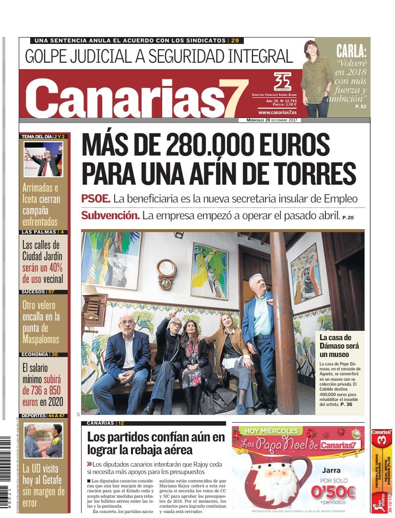 Portada Canarias7 20-12-2017
