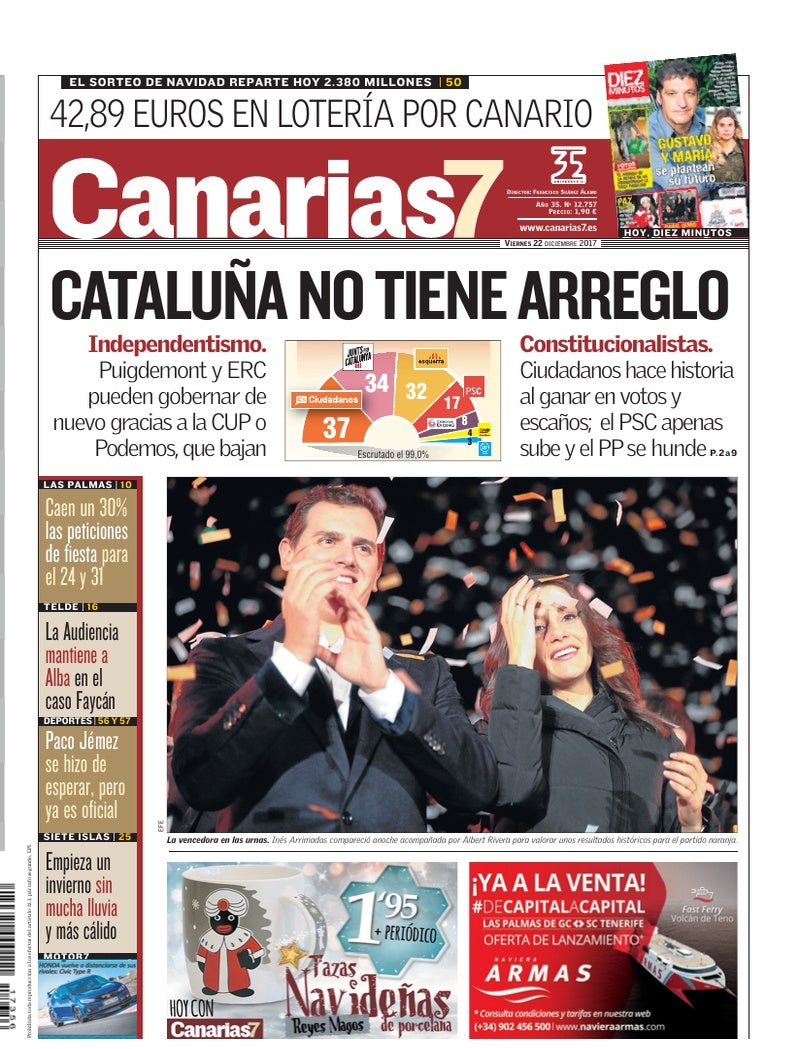 Portada Canarias7 22-12-2017