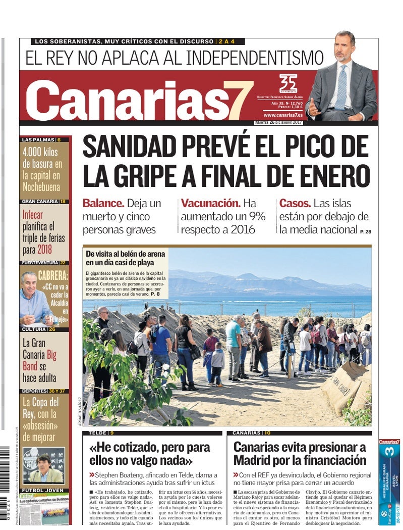 Portada Canarias7 26-12-2017
