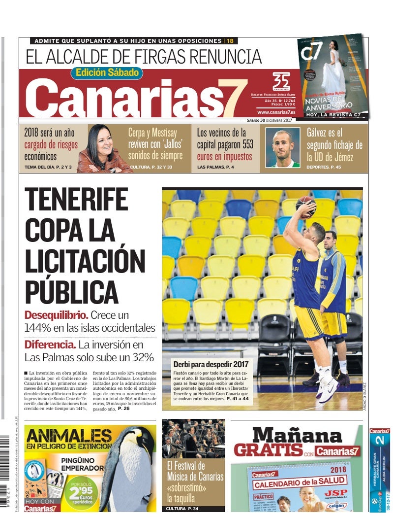 Portada Canarias7 30-12-2017