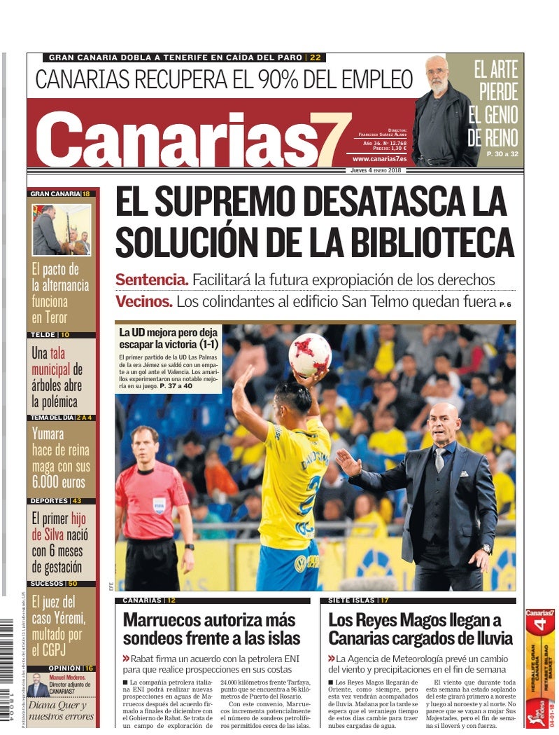 Portada Canarias7 04-01-2018
