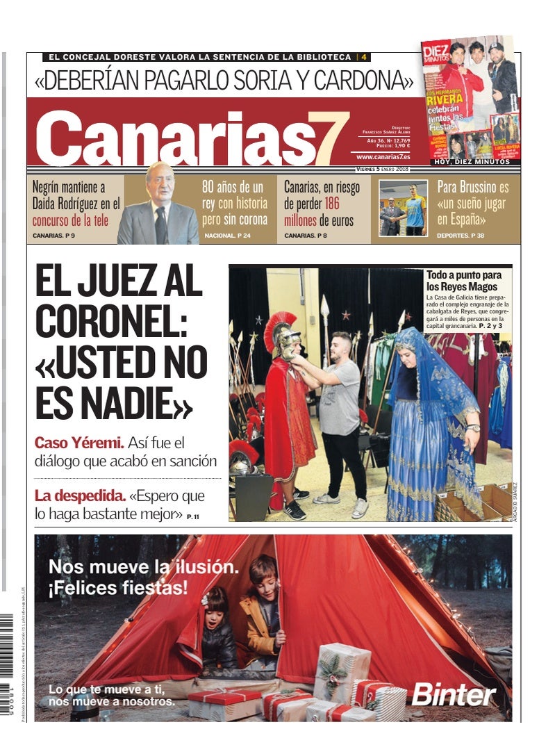 Portada Canarias7 05-01-2018