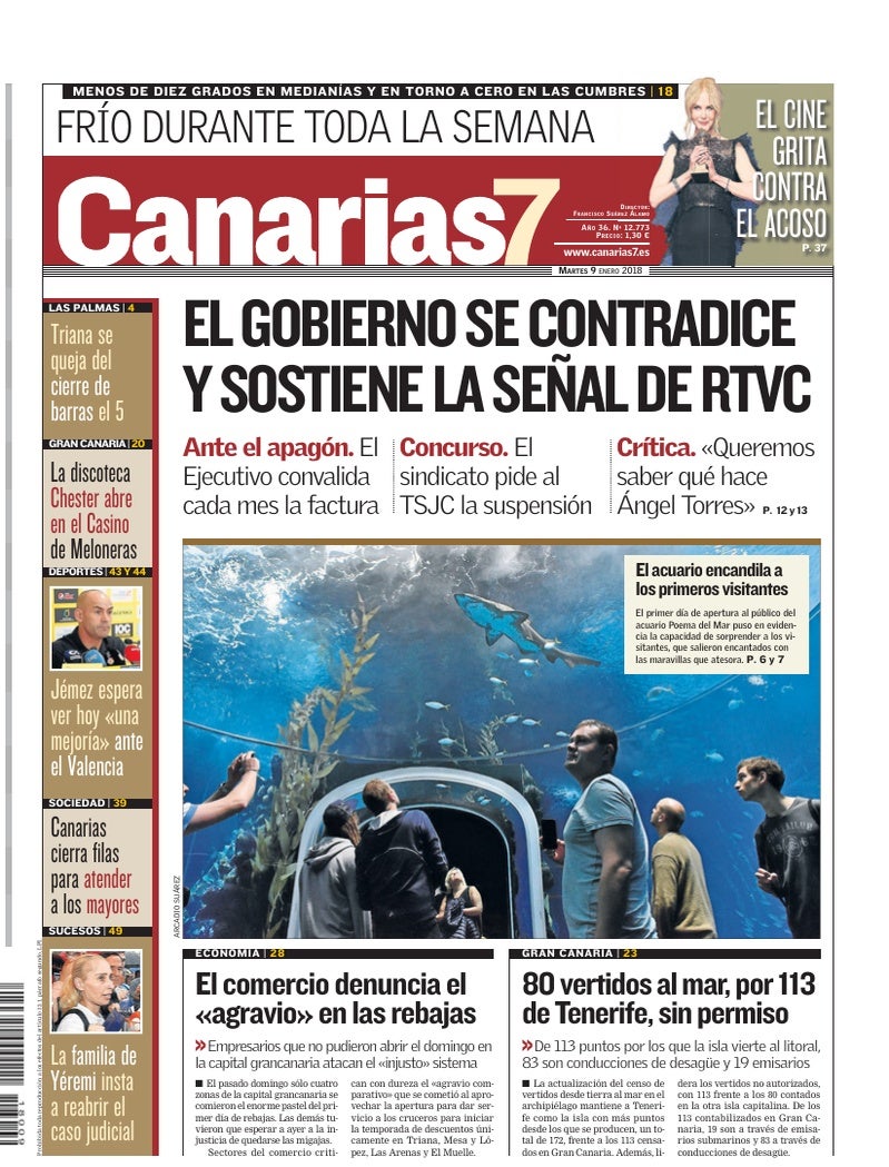 Portada Canarias7 09-01-2018