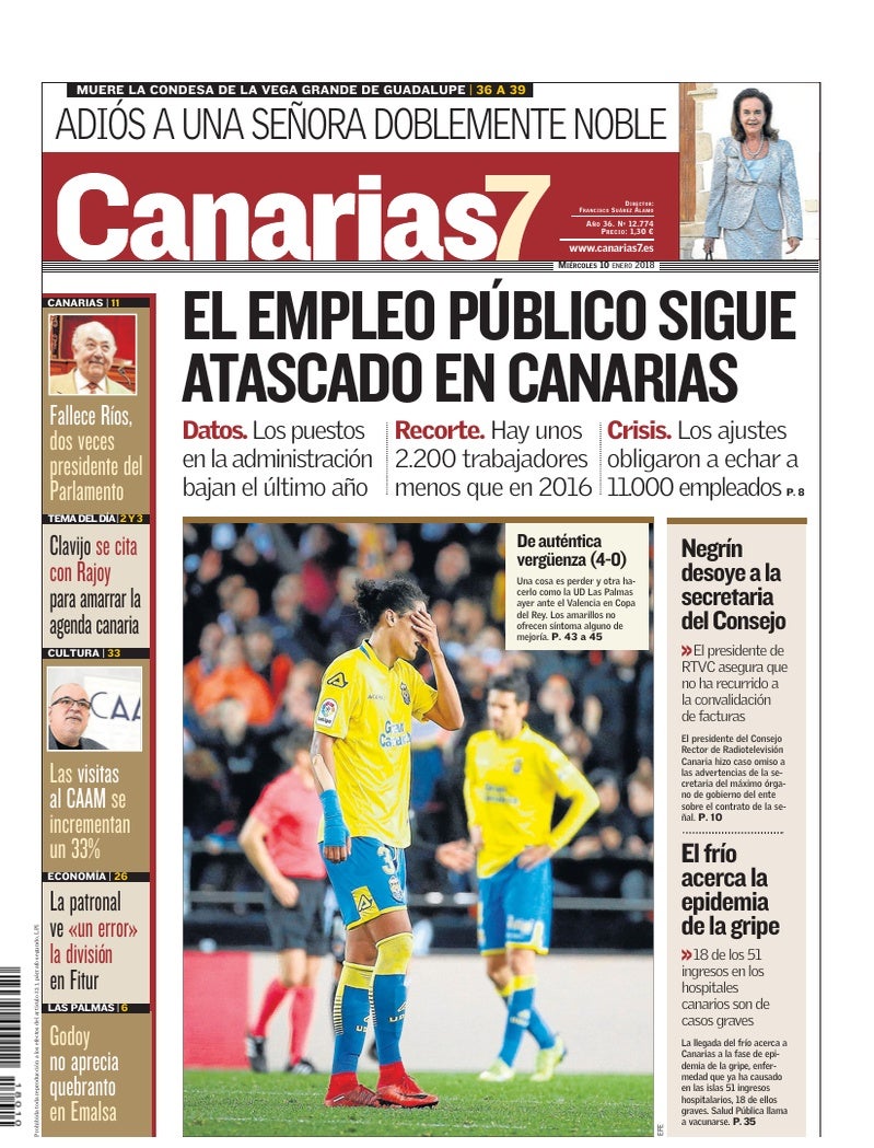 Portada Canarias7 10-01-2018