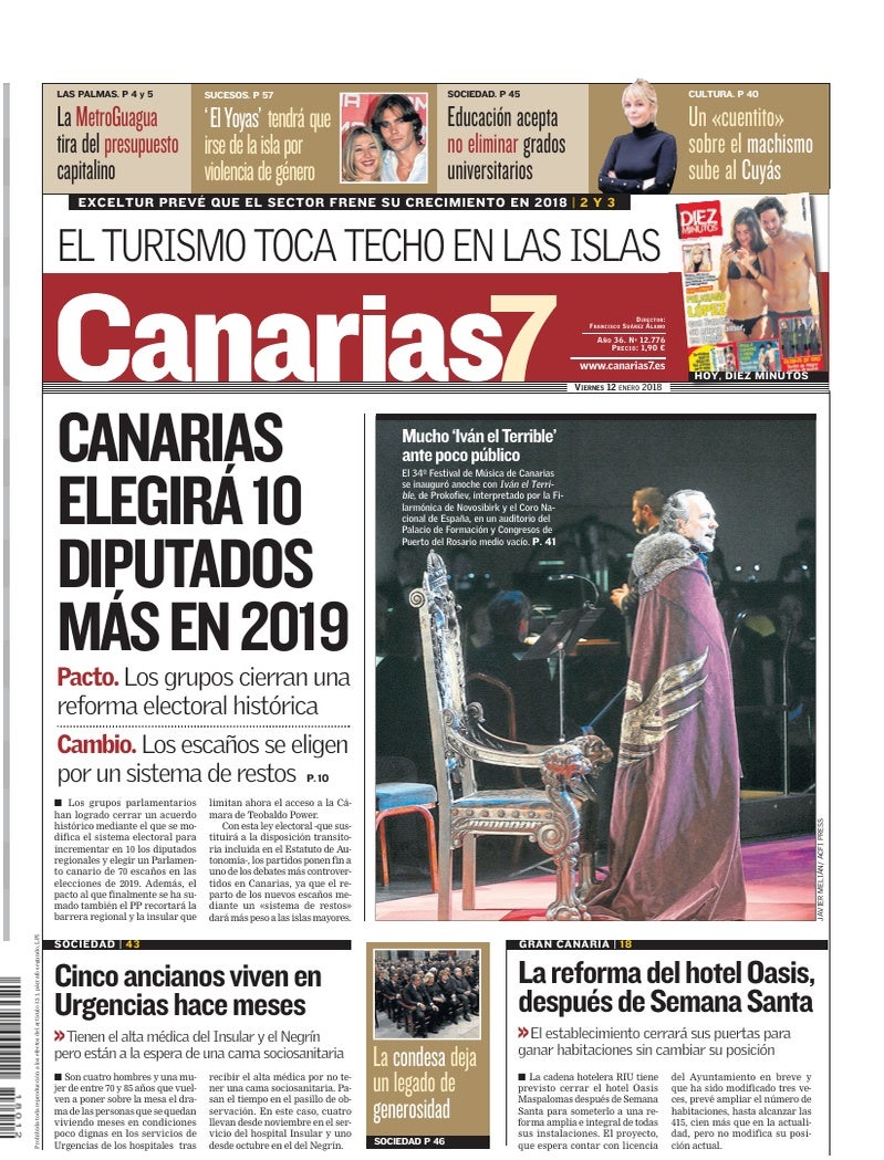 Portada Canarias7 12-01-2018