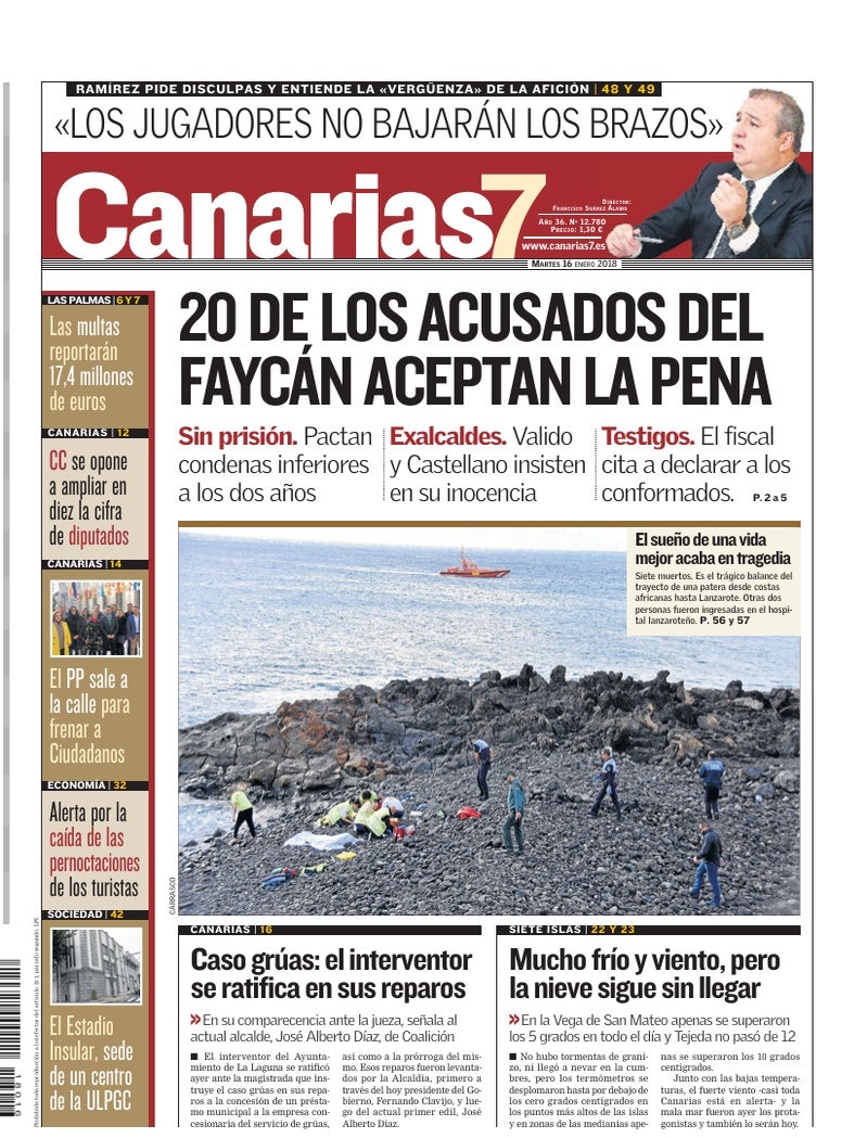 Portada Canarias7 16-01-2018