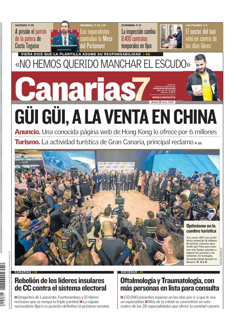 Portada Canarias7 18-01-2018