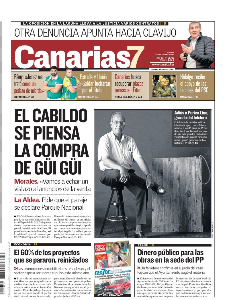Portada Canarias7 19-01-2018