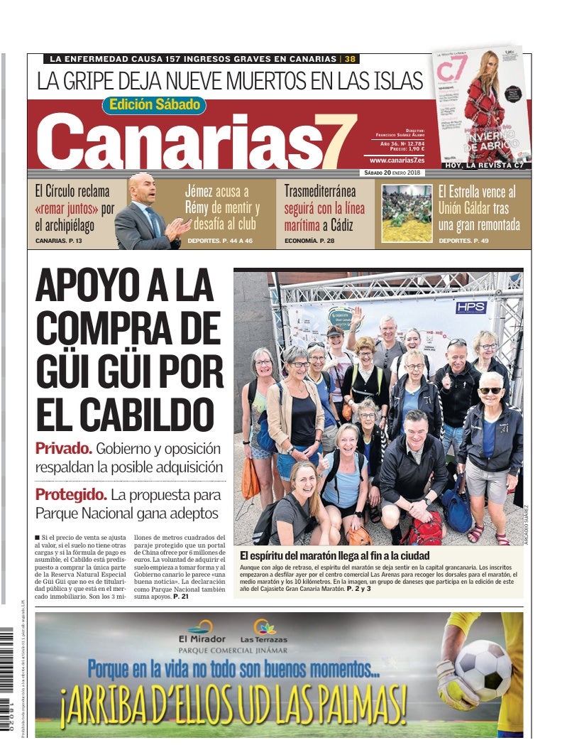 Portada Canarias7 20-01-2018