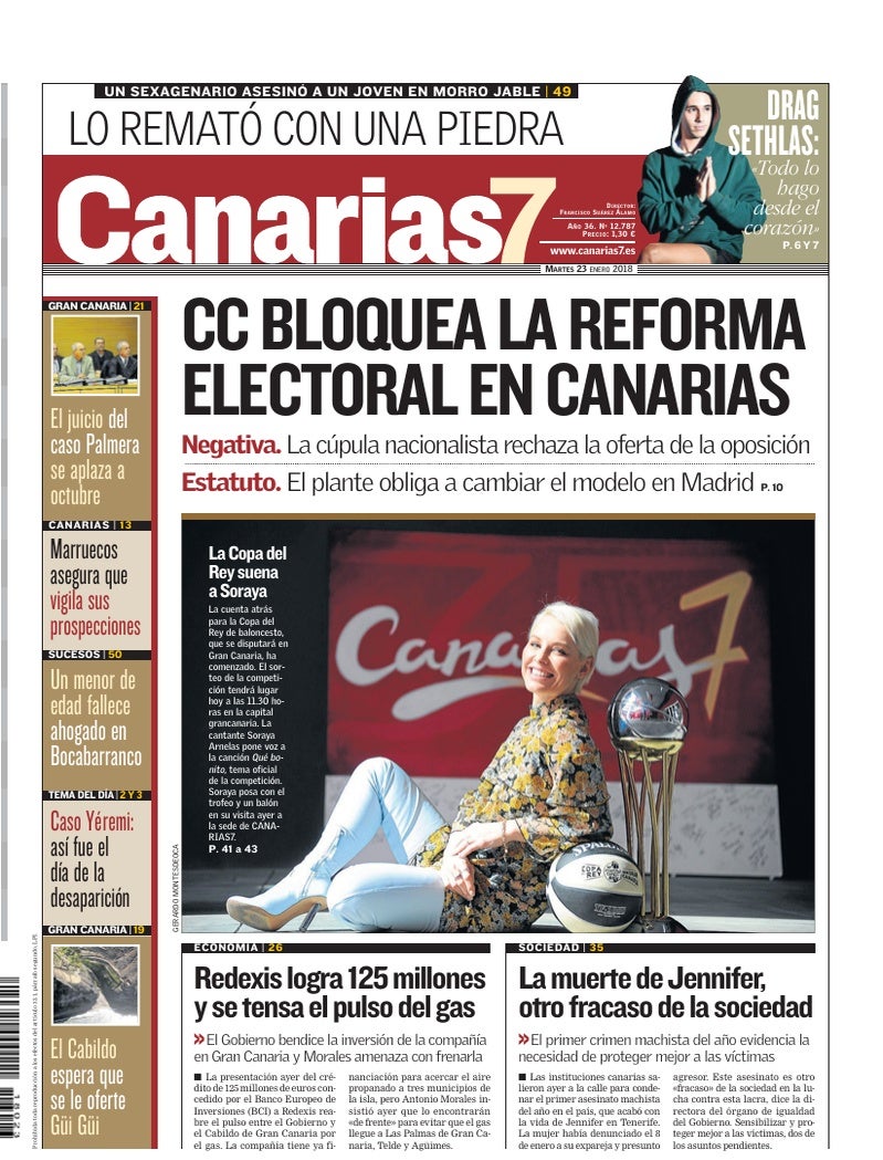 Portada Canarias7 23-01-2018