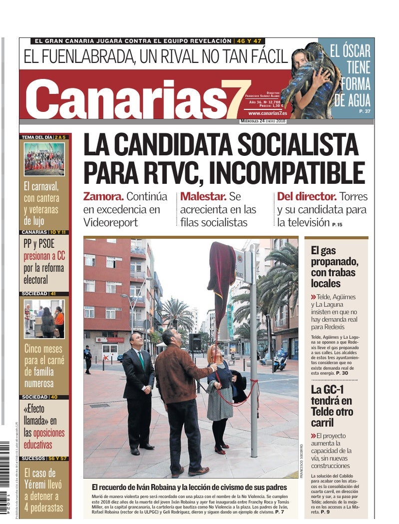Portada Canarias7 24-01-2018