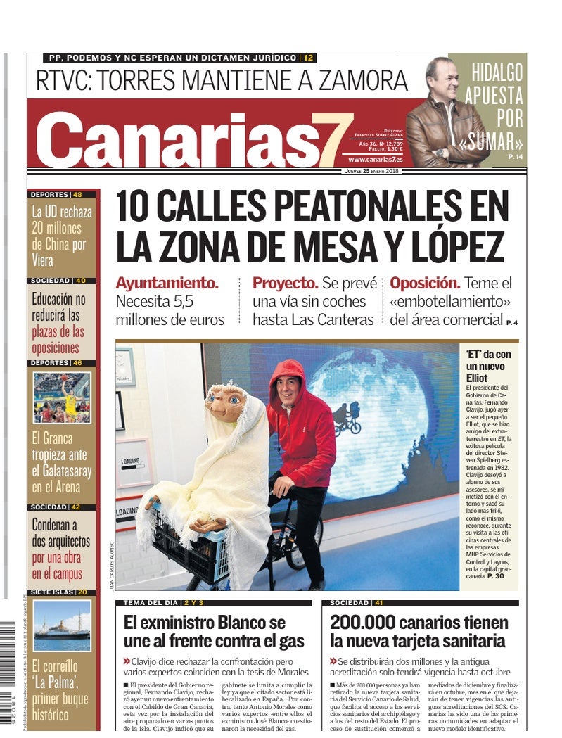 Portada Canarias7 25-01-2018