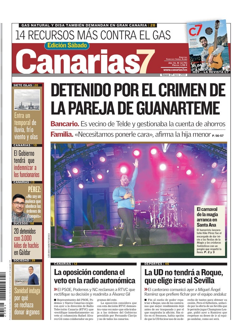 Portada Canarias7 27-01-2018