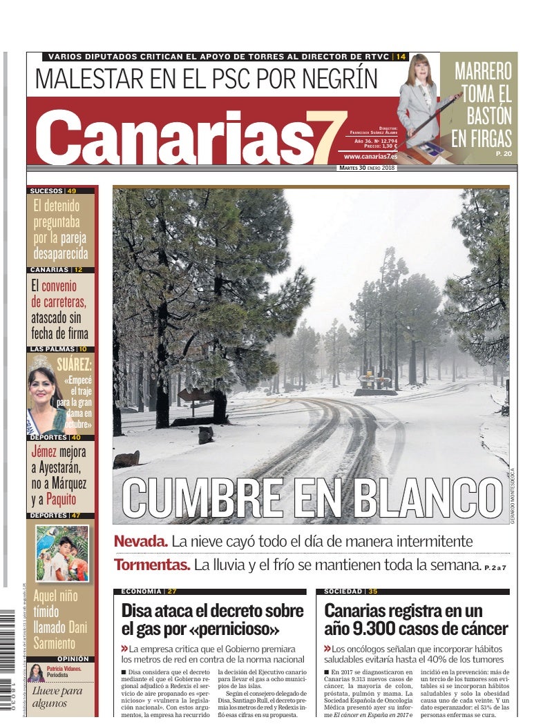 Portada Canarias7 30-01-2018