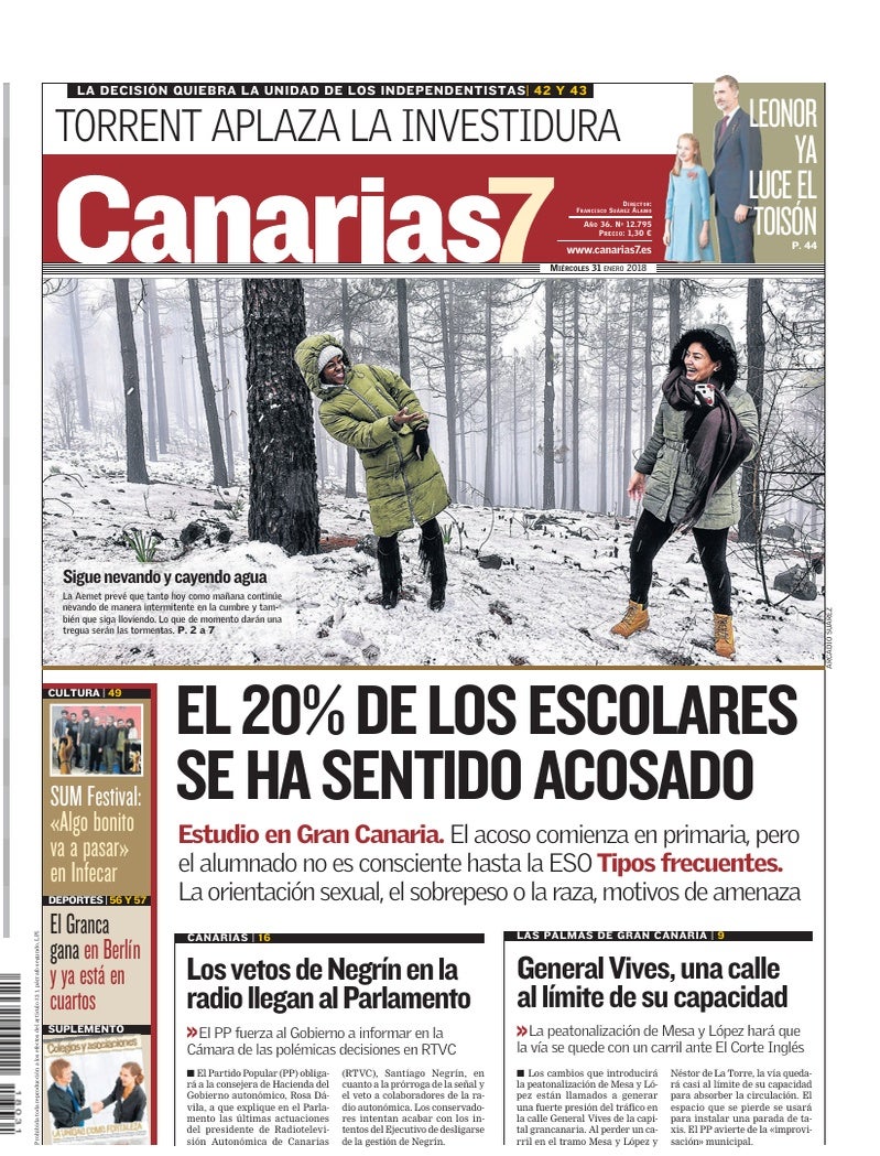 Portada Canarias7 31-01-2018