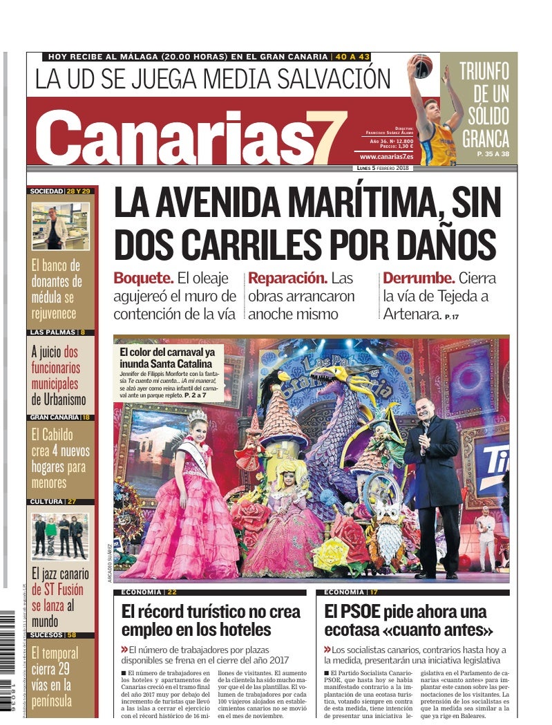 Portada Canarias7 05-02-2018