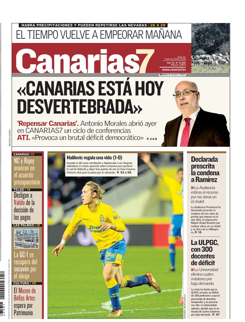 Portada Canarias7 06-02-2018
