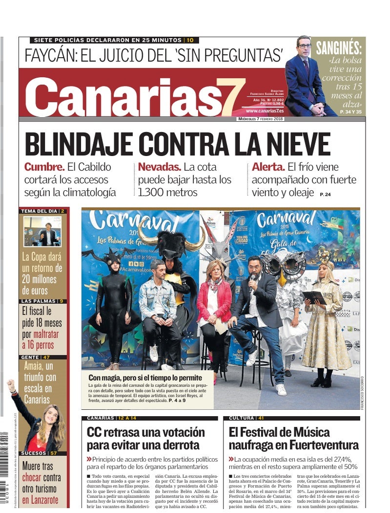 Portada Canarias7 07-02-2018