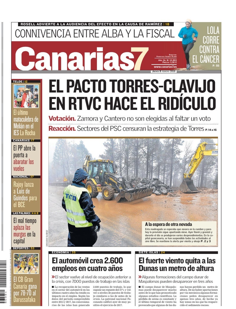 Portada Canarias7 08-02-2018