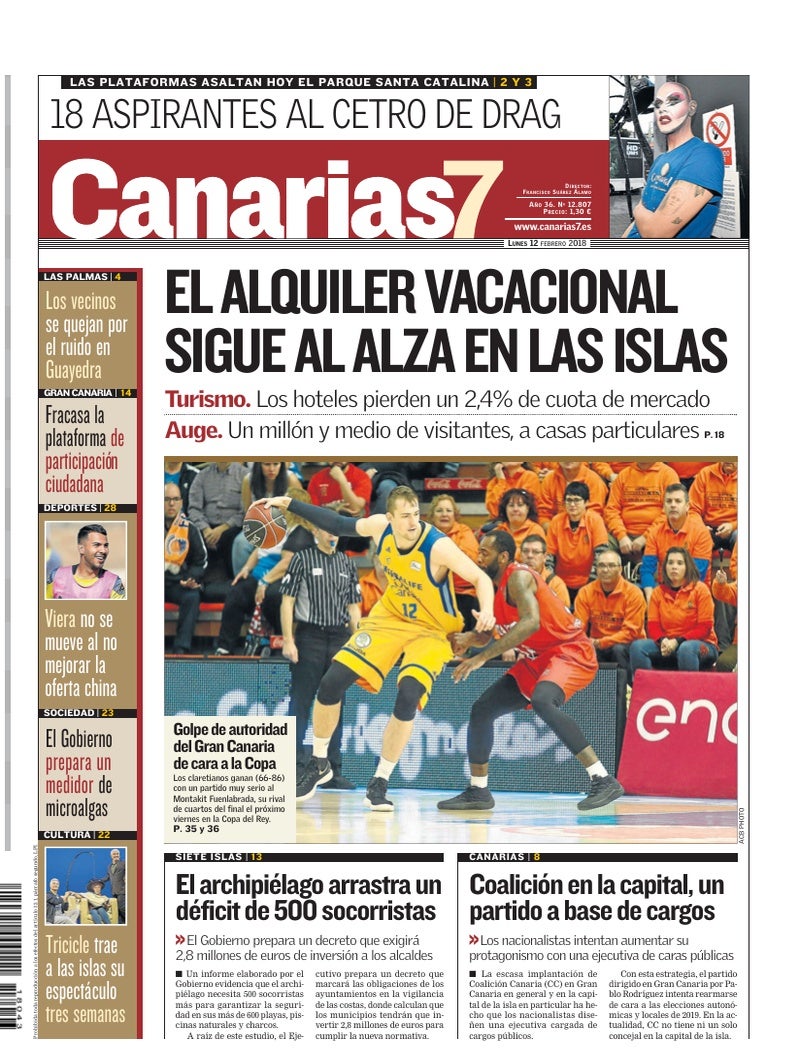 Portada Canarias7 12-02-2018