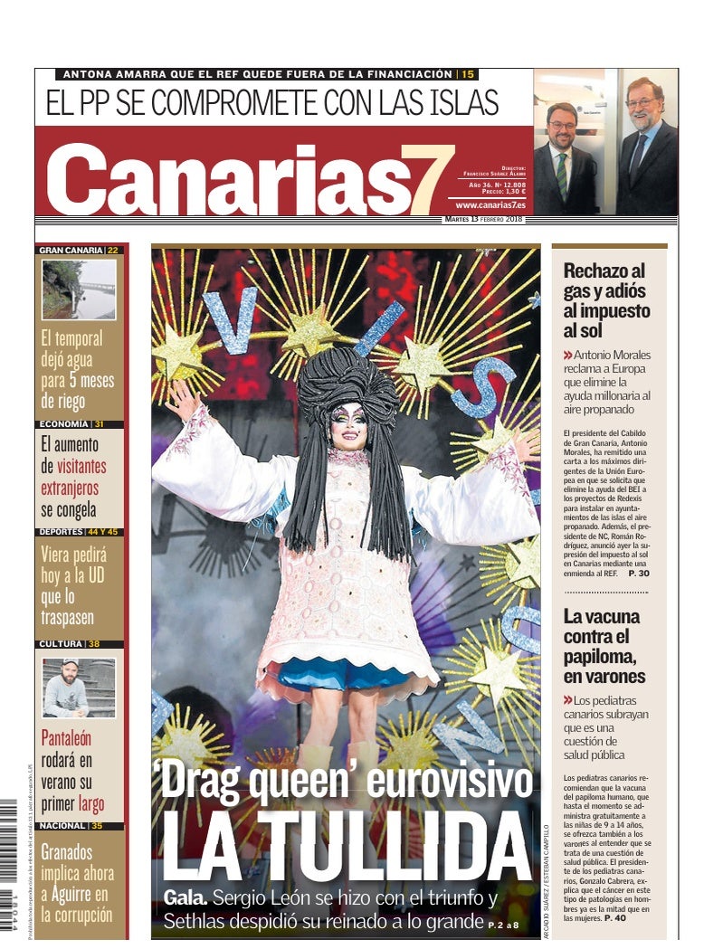 Portada Canarias7 13-02-2018