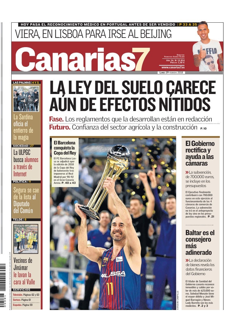 Portada Canarias7 19-02-2018