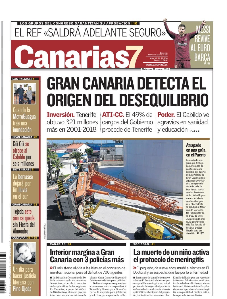 Portada Canarias7 21-02-2018
